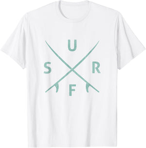 Subtle Wave Surfing Shirts Surf Logo T-Shirt - T-Shirt | White