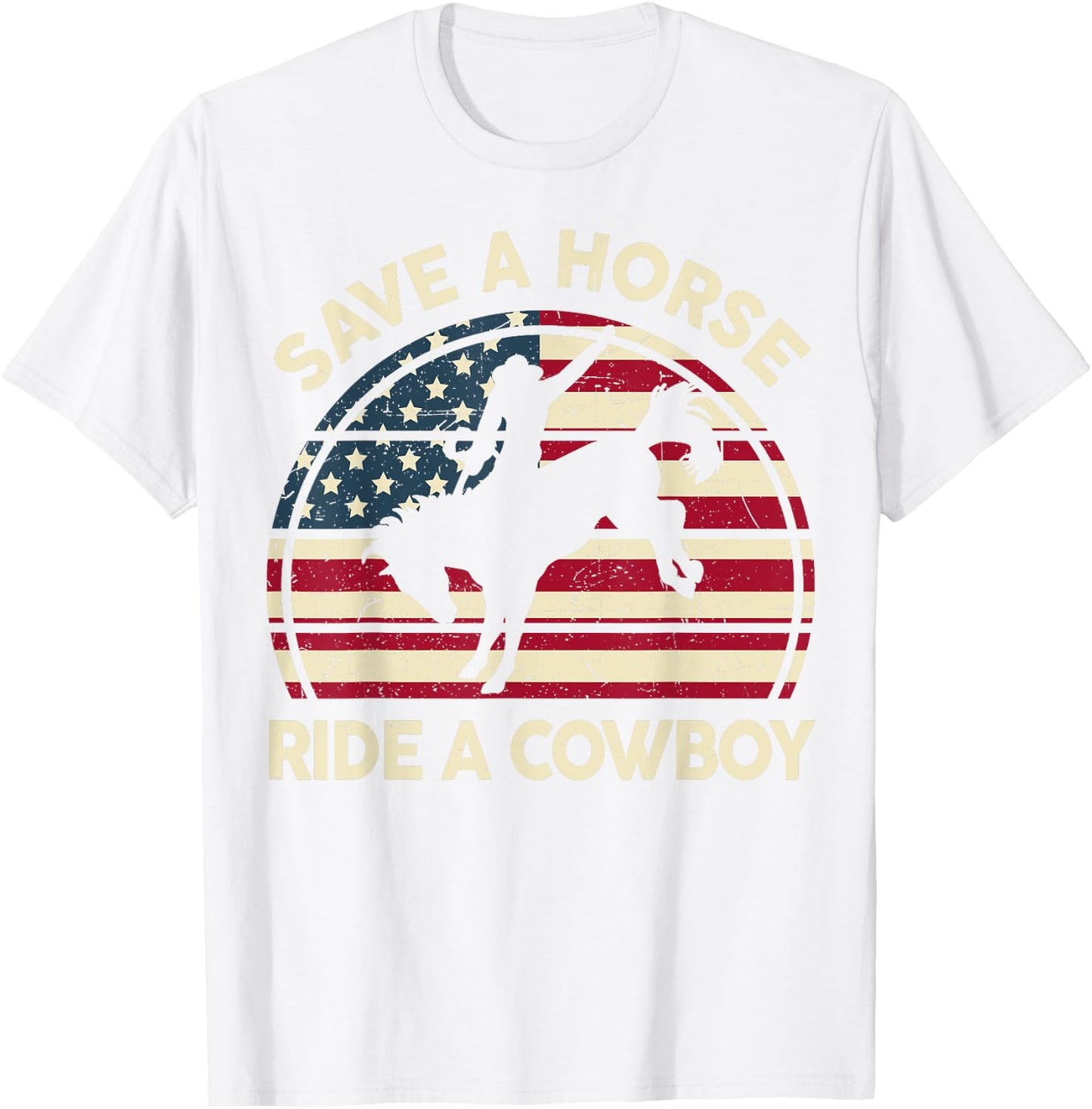 Horse Racing Shirt Save A Horse Ride A Cowboy Horse Lover T-Shirt - T-Shirt | White