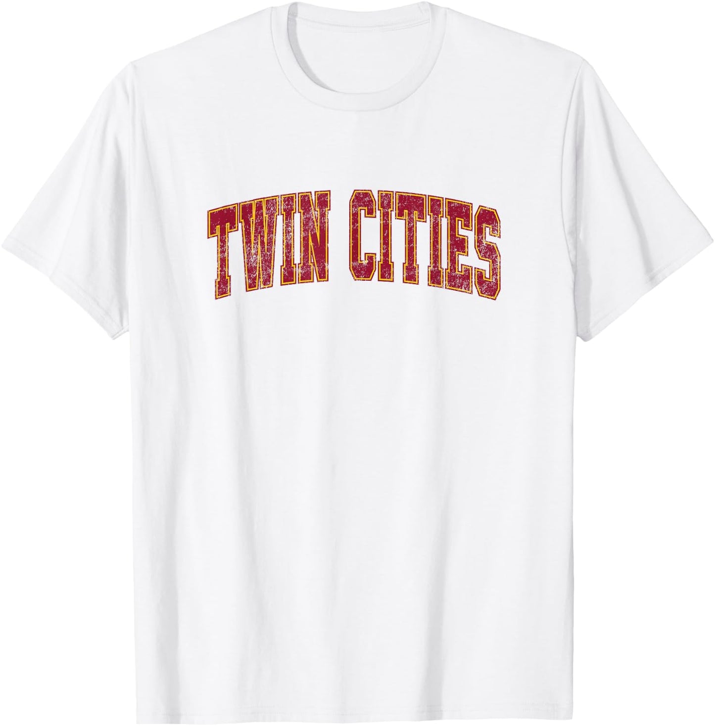 Twin Cities Minnesota MN Vintage Athletic Sports T-Shirt - T-Shirt | White