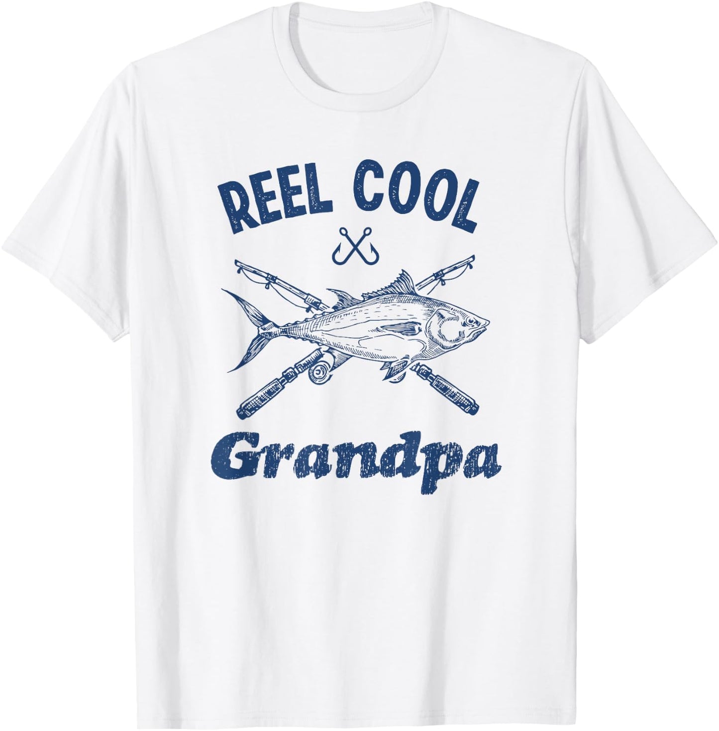 Reel Cool Grandpa Fishing Vintage T-Shirt - T-Shirt | White