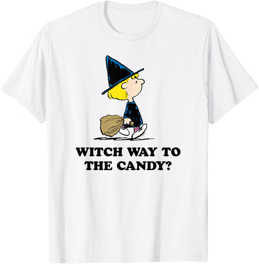 Peanuts - Sally Halloween Witch Way To The Candy? T-Shirt - T-Shirt | White