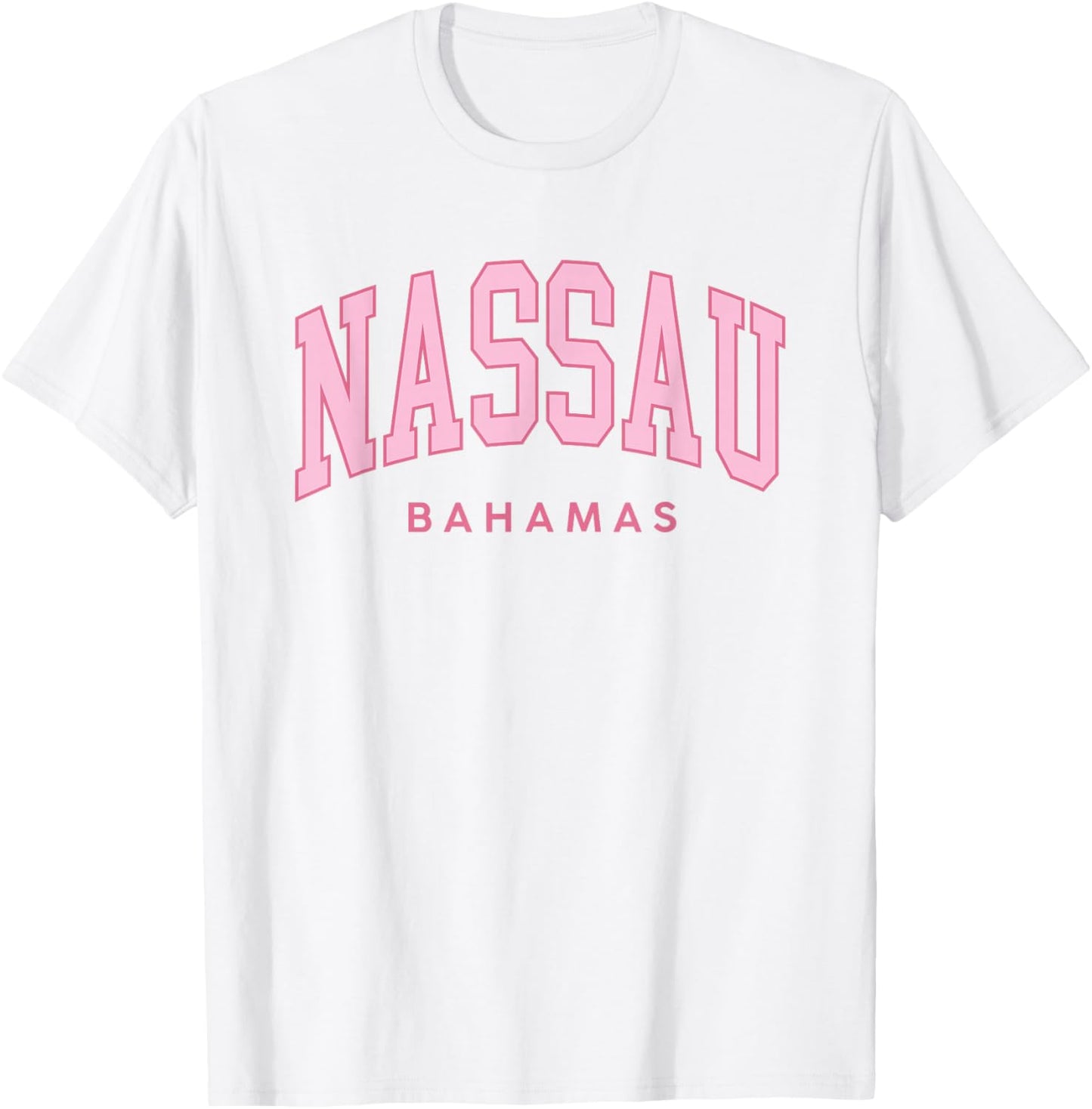 Nassau Bahamas Preppy Retro Throwback Pink Souvenir T-Shirt - T-Shirt | White