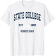 State College Pennsylvania PA Vintage Athletic Navy Sports T-Shirt - T-Shirt | White