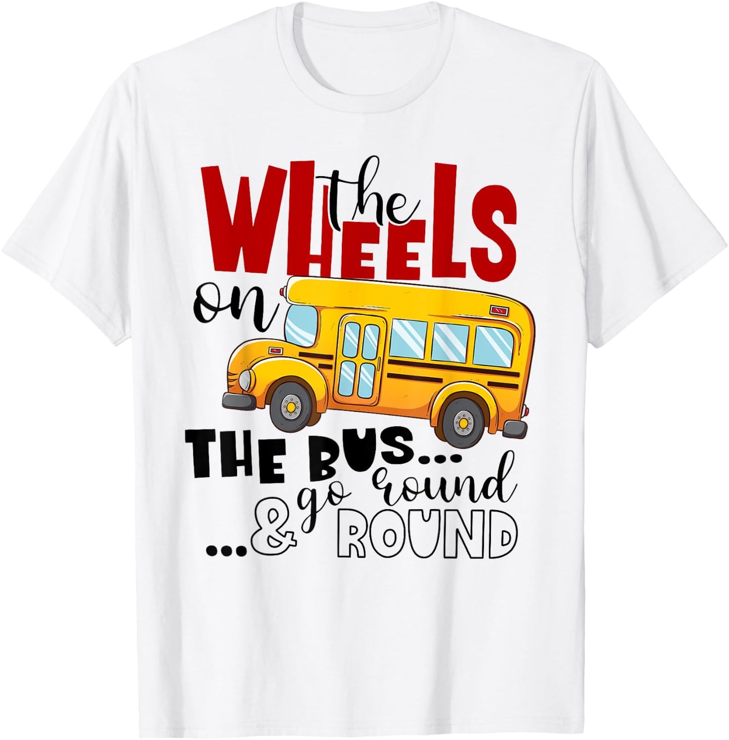 Back To School Funny The WHEELS On The BUS Toddler Kids Boys T-Shirt - T-Shirt | White