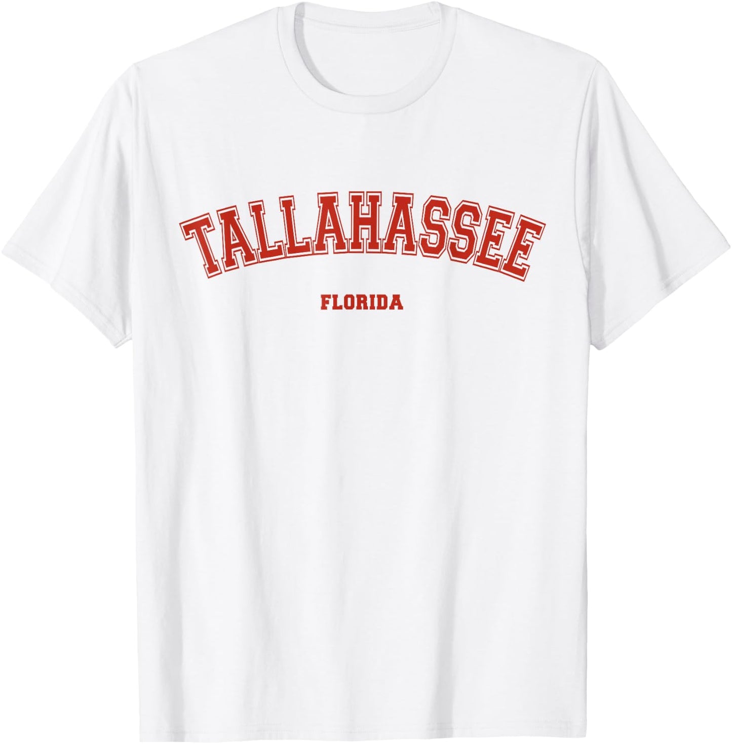 Tallahassee Florida FL Red Letter Graphic on Tallahassee T-Shirt - T-Shirt | White