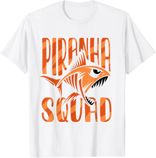 Piranha Squad Retro Lover Fish Piranhas T-Shirt - T-Shirt | White
