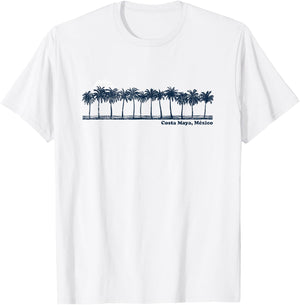 Costa Maya Vintage 70s Retro Throwback Design T-Shirt - T-Shirt | White