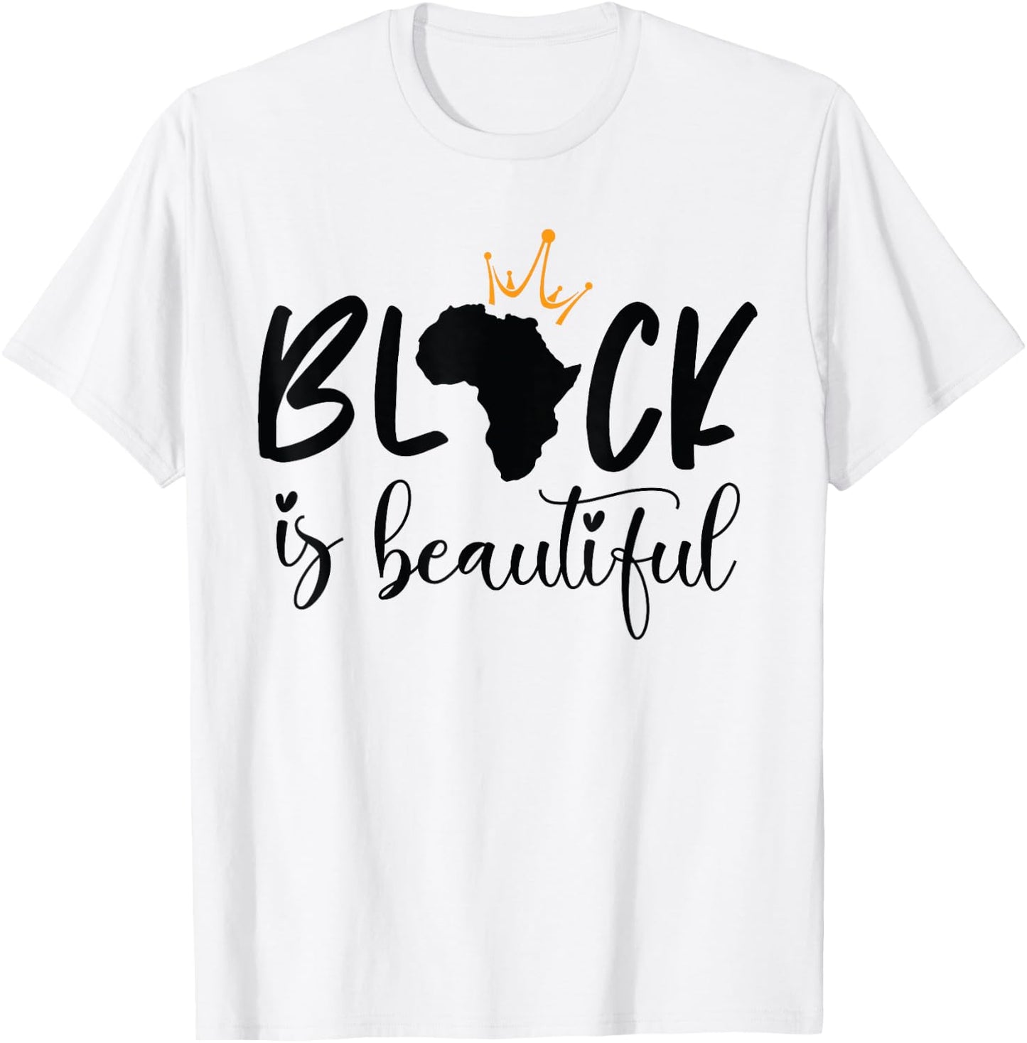Black Is Beautiful Black King And Queen African American T-Shirt - T-Shirt | White
