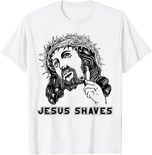 Jesus Shave Christian God Bible Cross Faith T-Shirt - T-Shirt | White