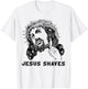 Jesus Shave Christian God Bible Cross Faith T-Shirt - T-Shirt | White