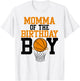 Momma Of The Birthday Boy Basketball Family Birthday T-Shirt - T-Shirt | White