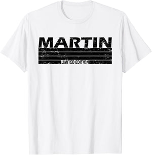 Martin Surname Limited Edition Retro Vintage Style Sunset T-Shirt - T-Shirt | White