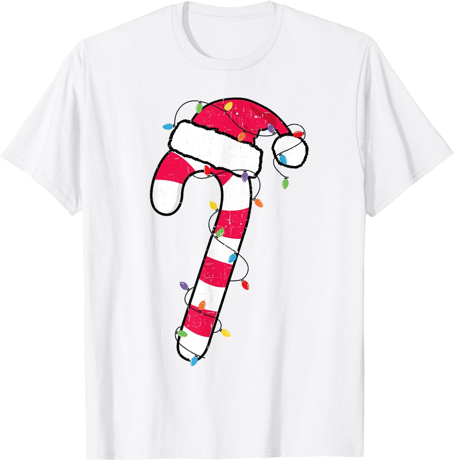 Christmas Candy Cane Santa Xmas Kids Toddler Youth Women Men T-Shirt - T-Shirt | White