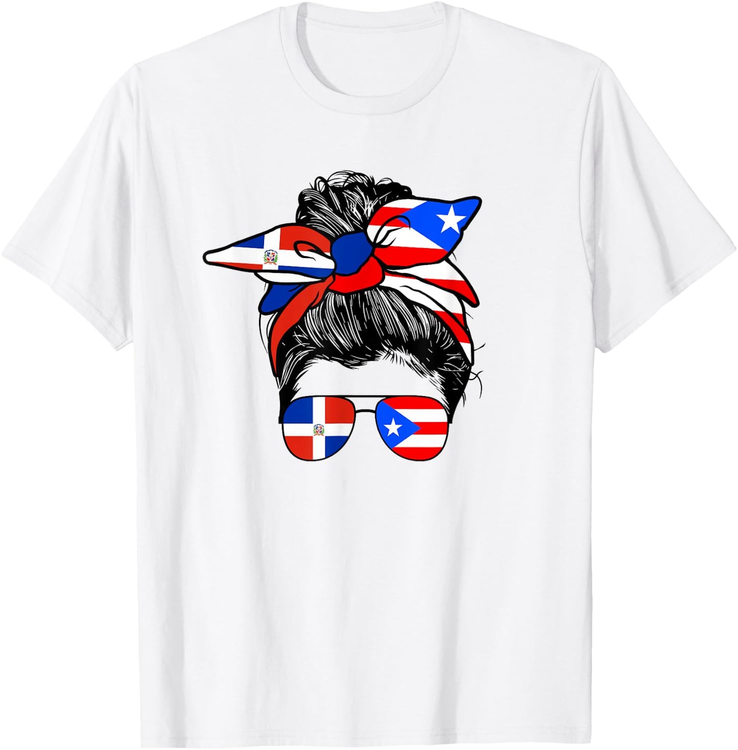 Half Dominican And Puerto Rican Rico Flag DominiRican Girl T-Shirt - T-Shirt | White
