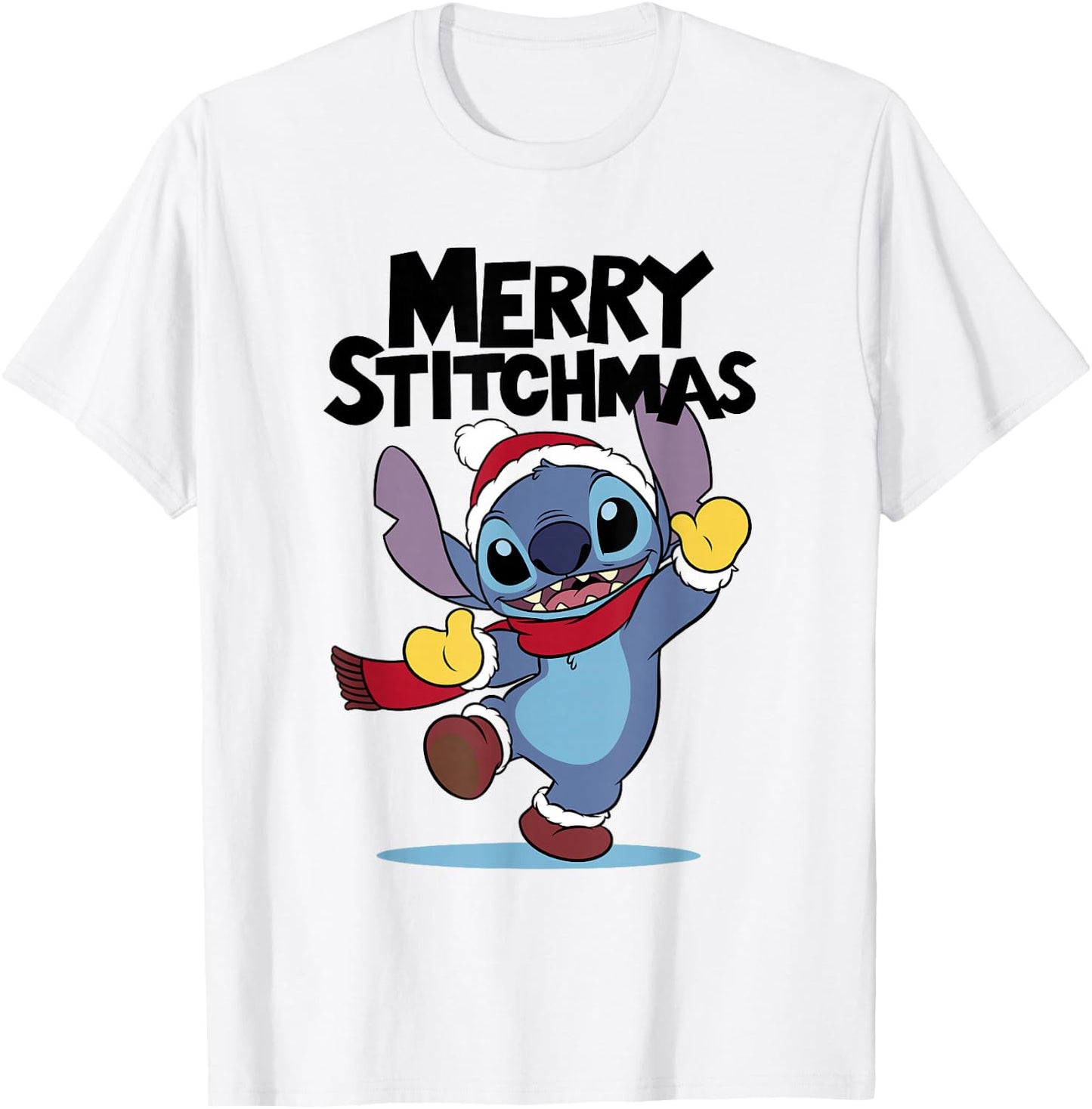 Disney Lilo & Stitch Christmas Merry Stitchmas Playful Shot T-Shirt - T-Shirt | White