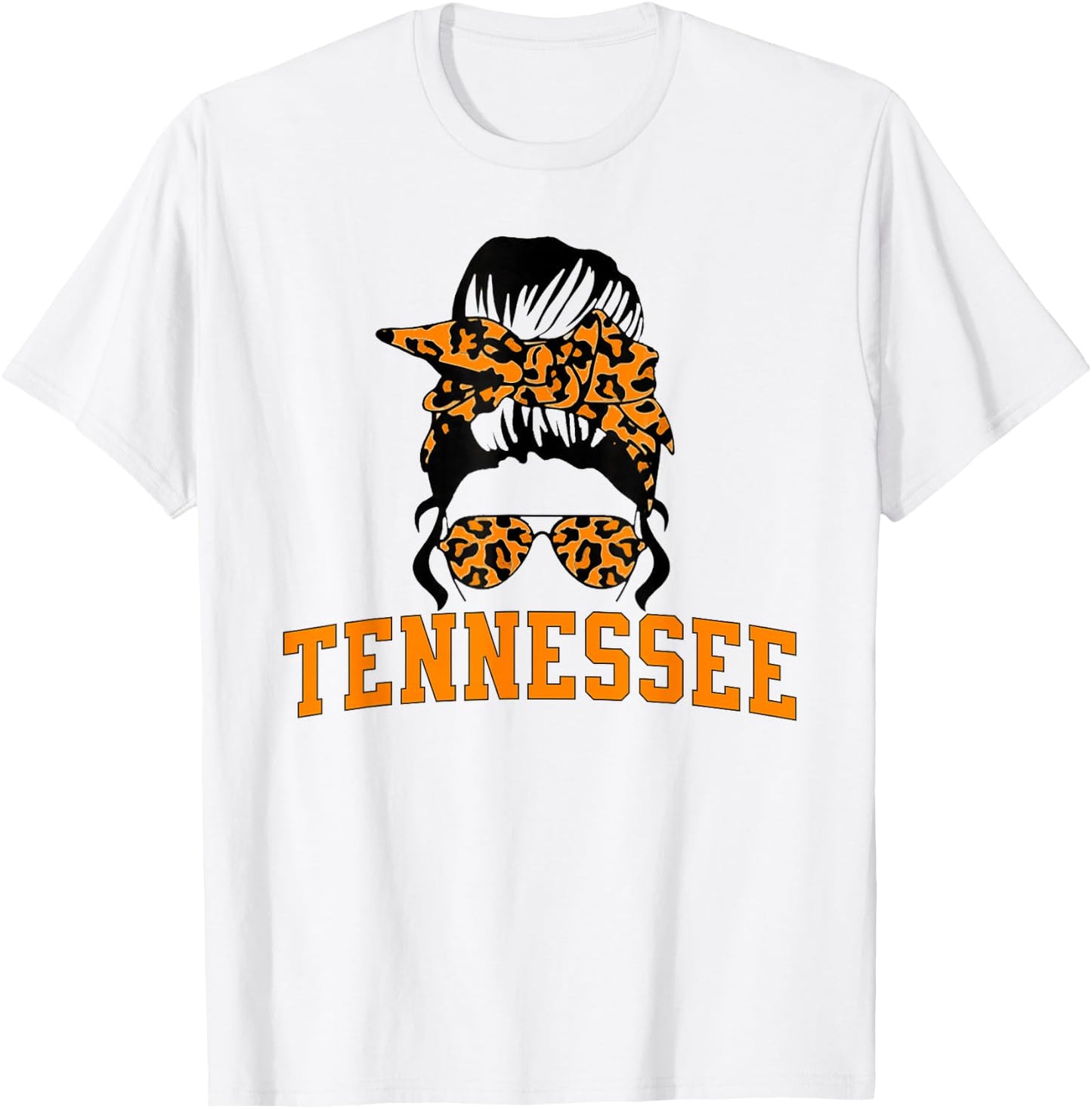 Tennessee State Women's Kids TN Orange Fan Messy Bun Hair T-Shirt - T-Shirt | White