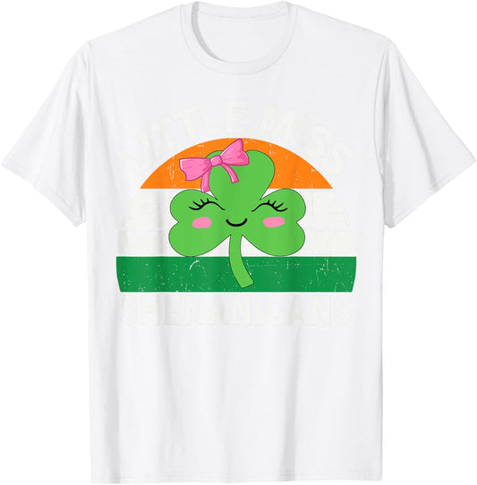St Patricks Day Little Miss Shenanigans Irish Girls Toddlers T-Shirt - T-Shirt | White