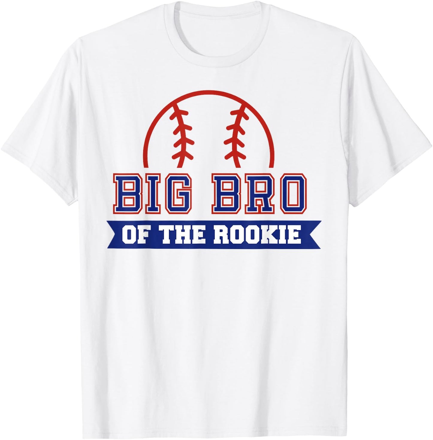 Big Brother of Rookie 1st Birthday Baseball Theme Matching T-Shirt - T-Shirt | White
