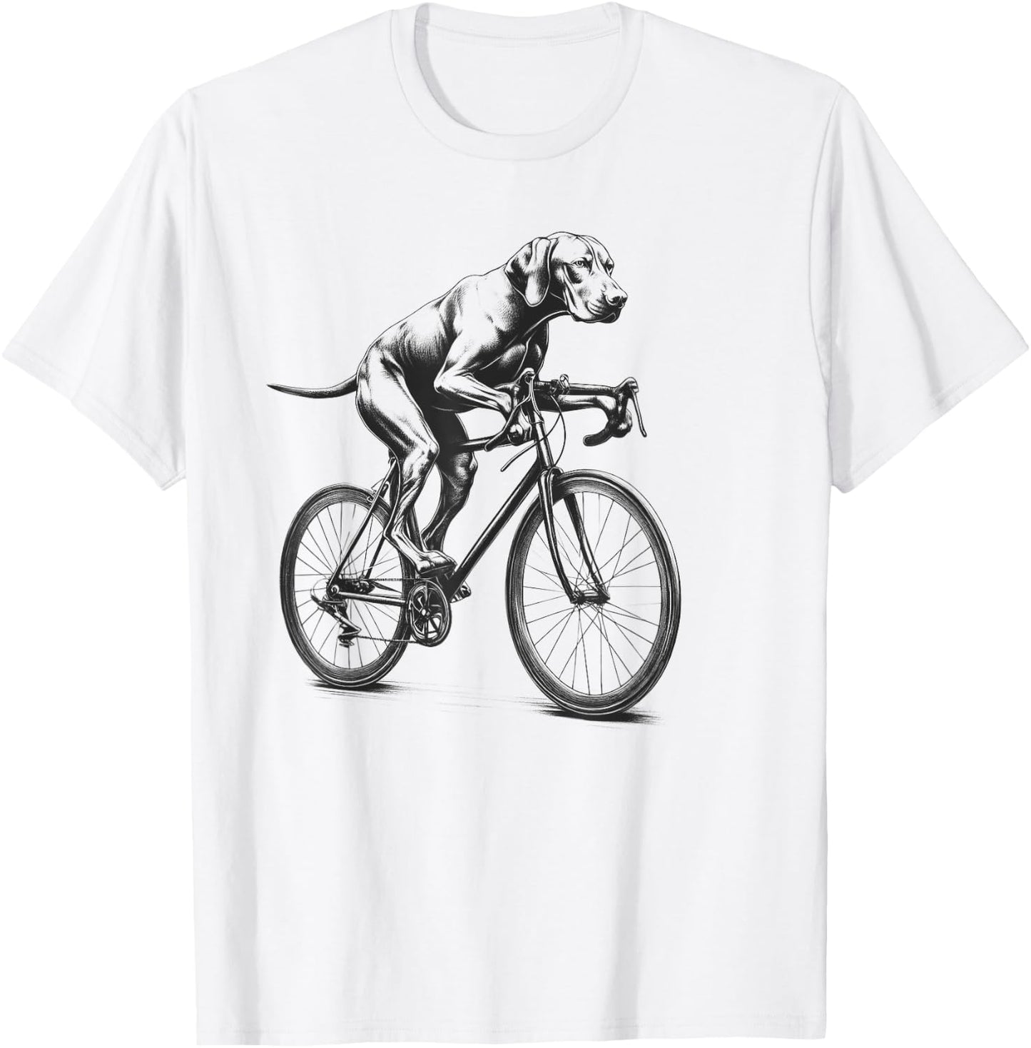 Vizsla Dog Riding a Bike Bicycle Biker Cycling Women Kids T-Shirt - T-Shirt | White