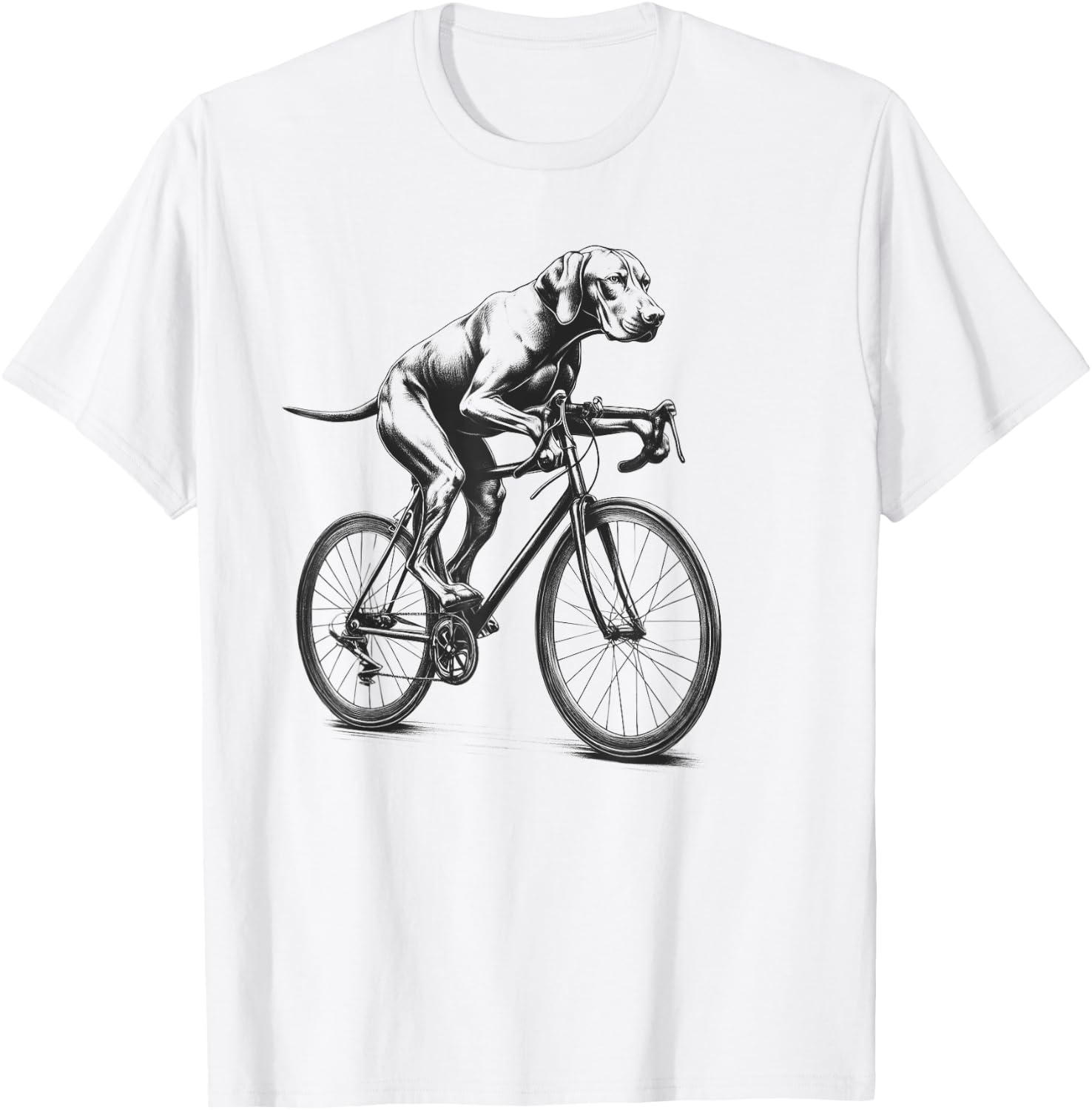 Vizsla Dog Riding a Bike Bicycle Biker Cycling Women Kids T-Shirt - T-Shirt | White