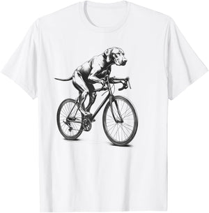 Vizsla Dog Riding a Bike Bicycle Biker Cycling Women Kids T-Shirt - T-Shirt | White