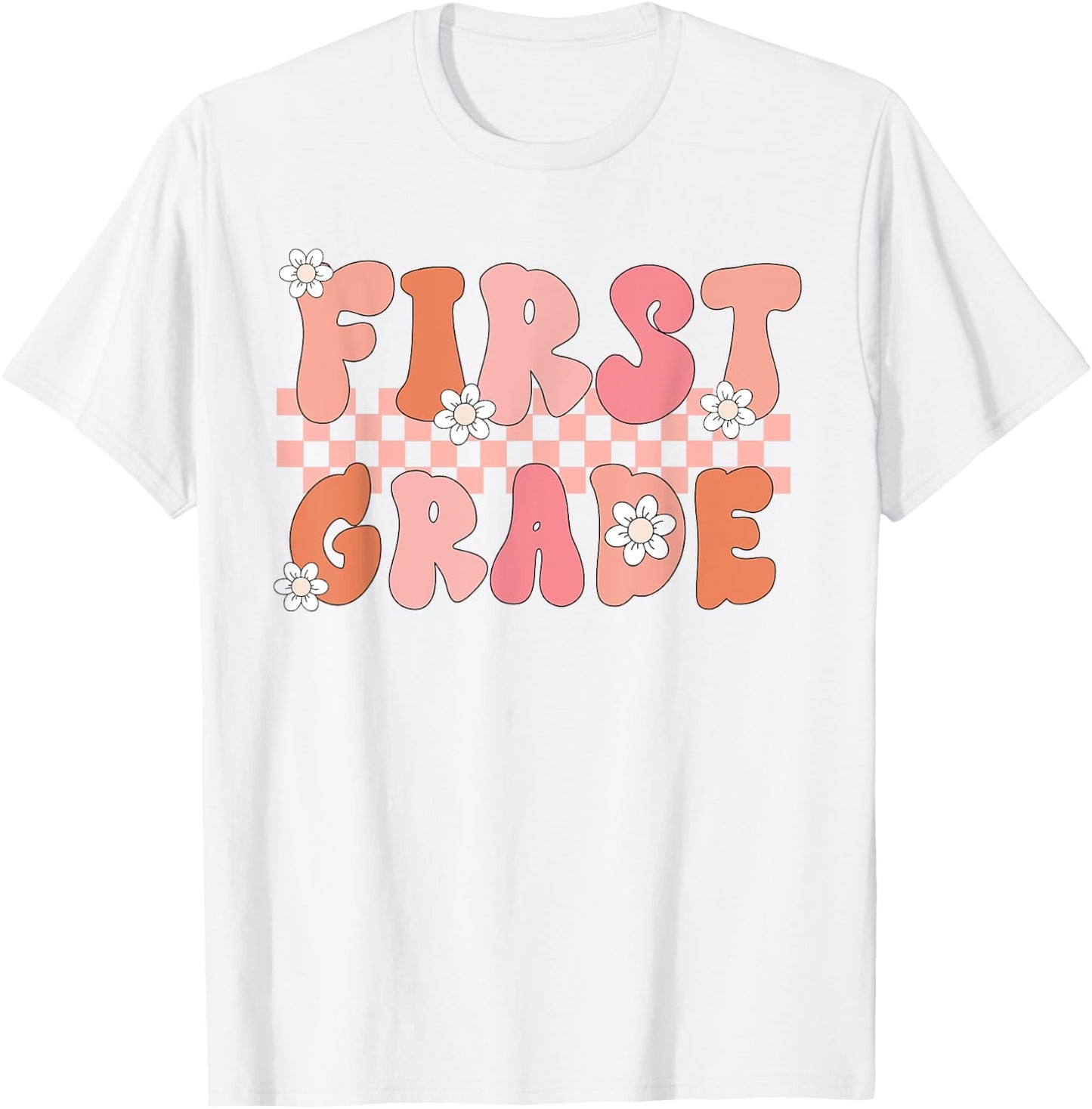 First Grade Teacher Retro Vintage 1st Grade Teacher Team Women Girls Kids T-Shirt - T-Shirt | White