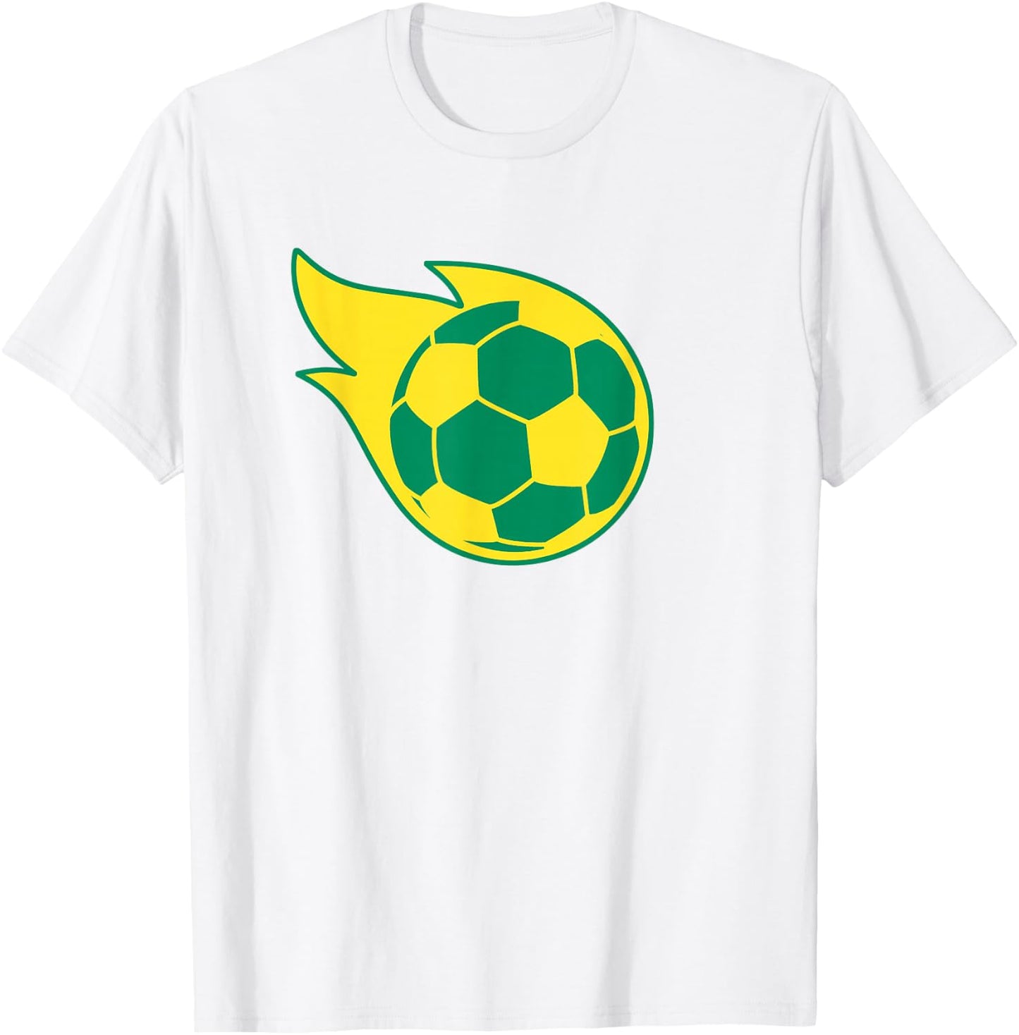 Fast Yellow Green Soccer Ball Sports T-Shirt - T-Shirt | White