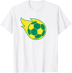 Fast Yellow Green Soccer Ball Sports T-Shirt - T-Shirt | White