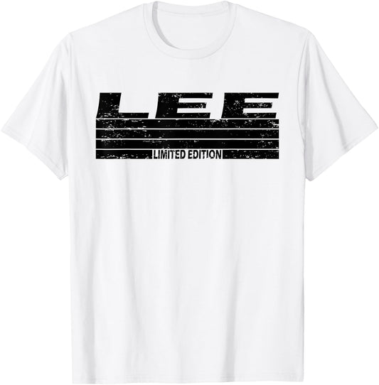 Lee Surname Limited Edition Retro Vintage Style Sunset T-Shirt - T-Shirt | White