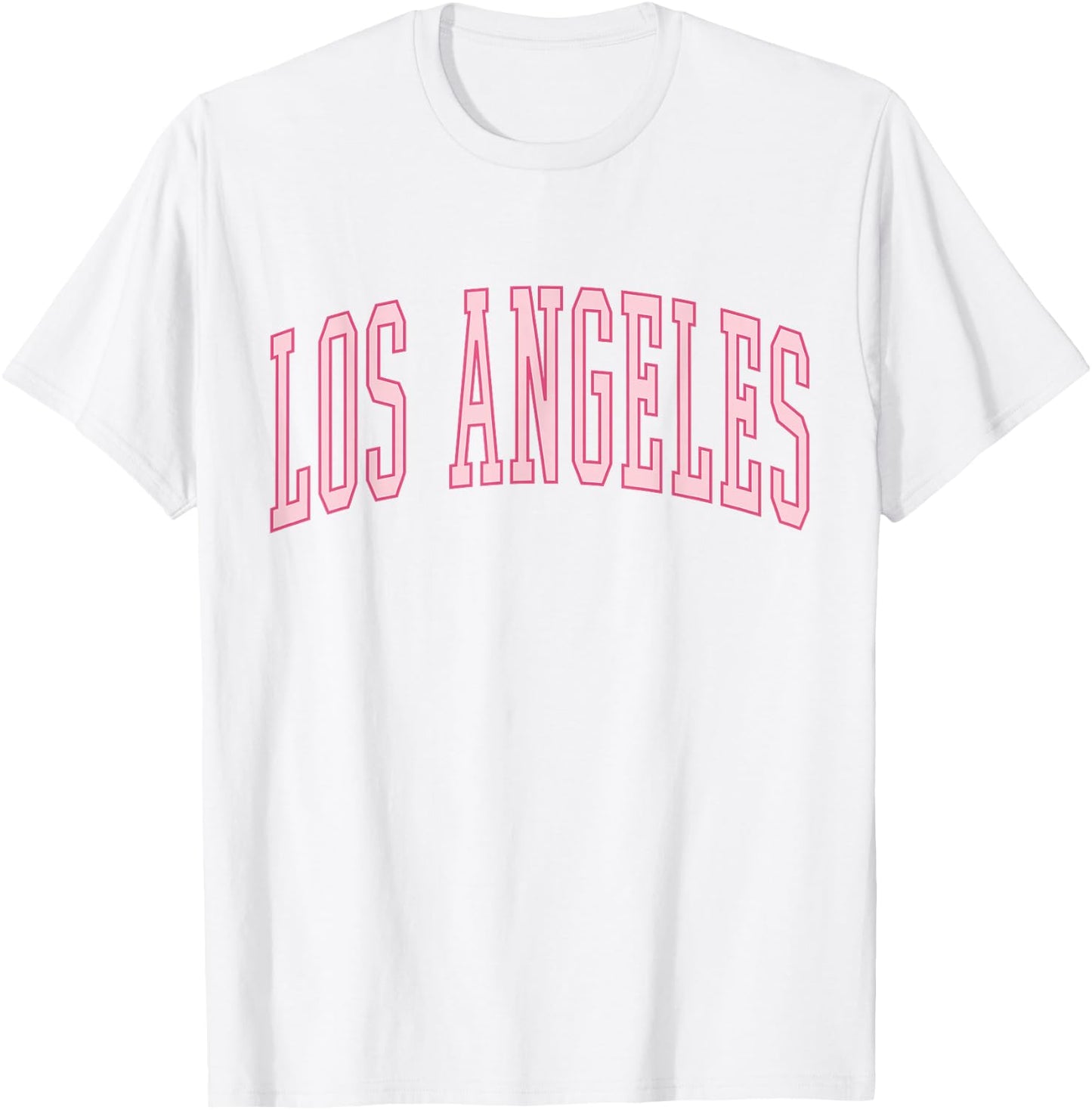 Preppy Varsity Pink Los Angeles T-Shirt - T-Shirt | White