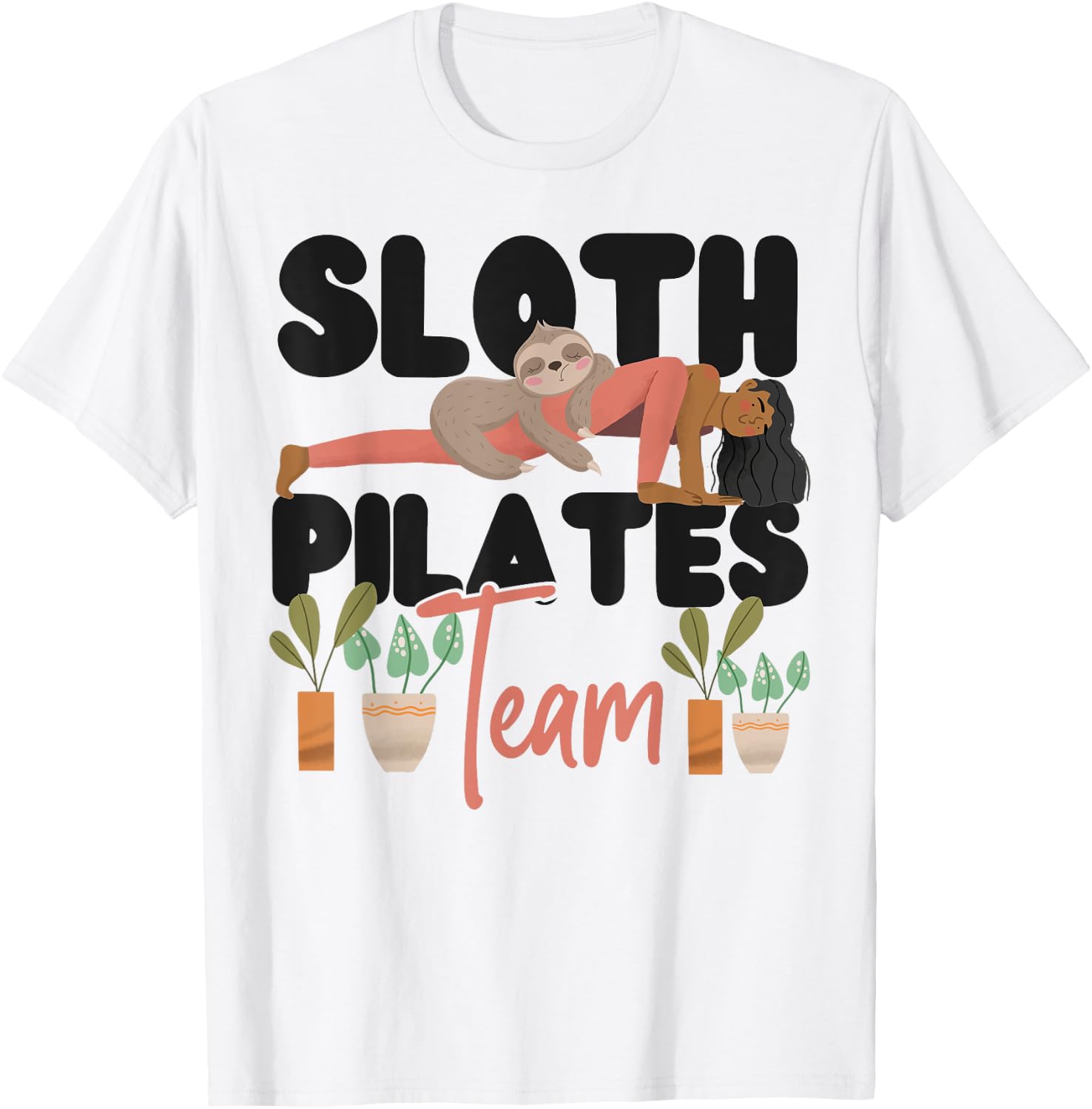 Pilates Instructor Teacher Sloth Sloth Pilates Team T-Shirt - T-Shirt | White