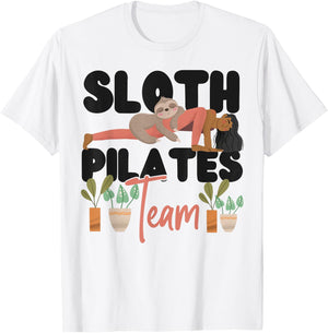Pilates Instructor Teacher Sloth Sloth Pilates Team T-Shirt - T-Shirt | White