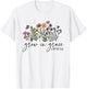 Christian Grow In Grace With Wildflowers Religious Bible Ver T-Shirt - T-Shirt | White