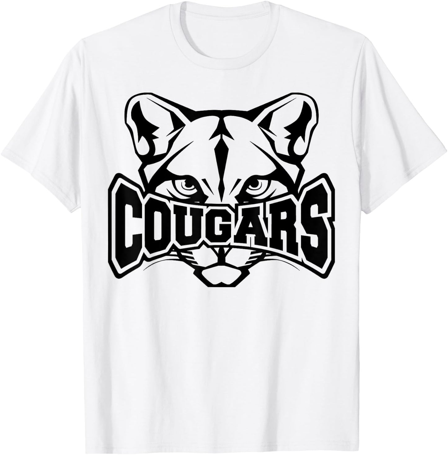 Cougars School Sports Fan Team Spirit T-Shirt - T-Shirt | White