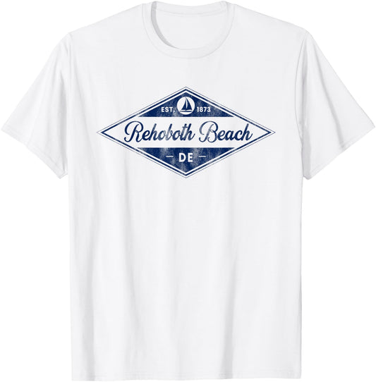 Vintage Rehoboth Beach, DE Boating Established 1873 Souvenir T-Shirt - T-Shirt | White