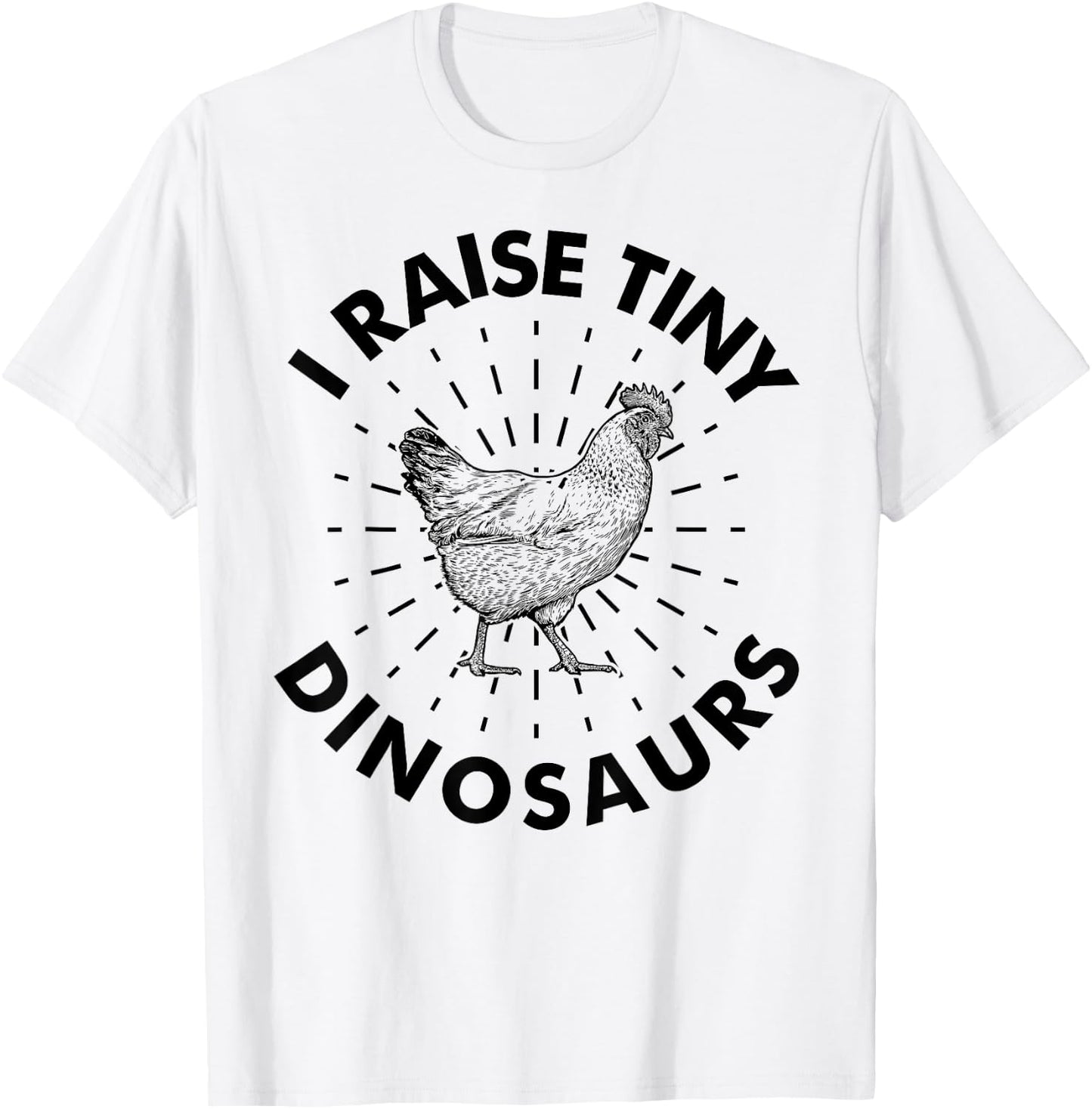 Funny Vintage I Raise Tiny Dinosaurs Chicken Silhouette T-Shirt - T-Shirt | White