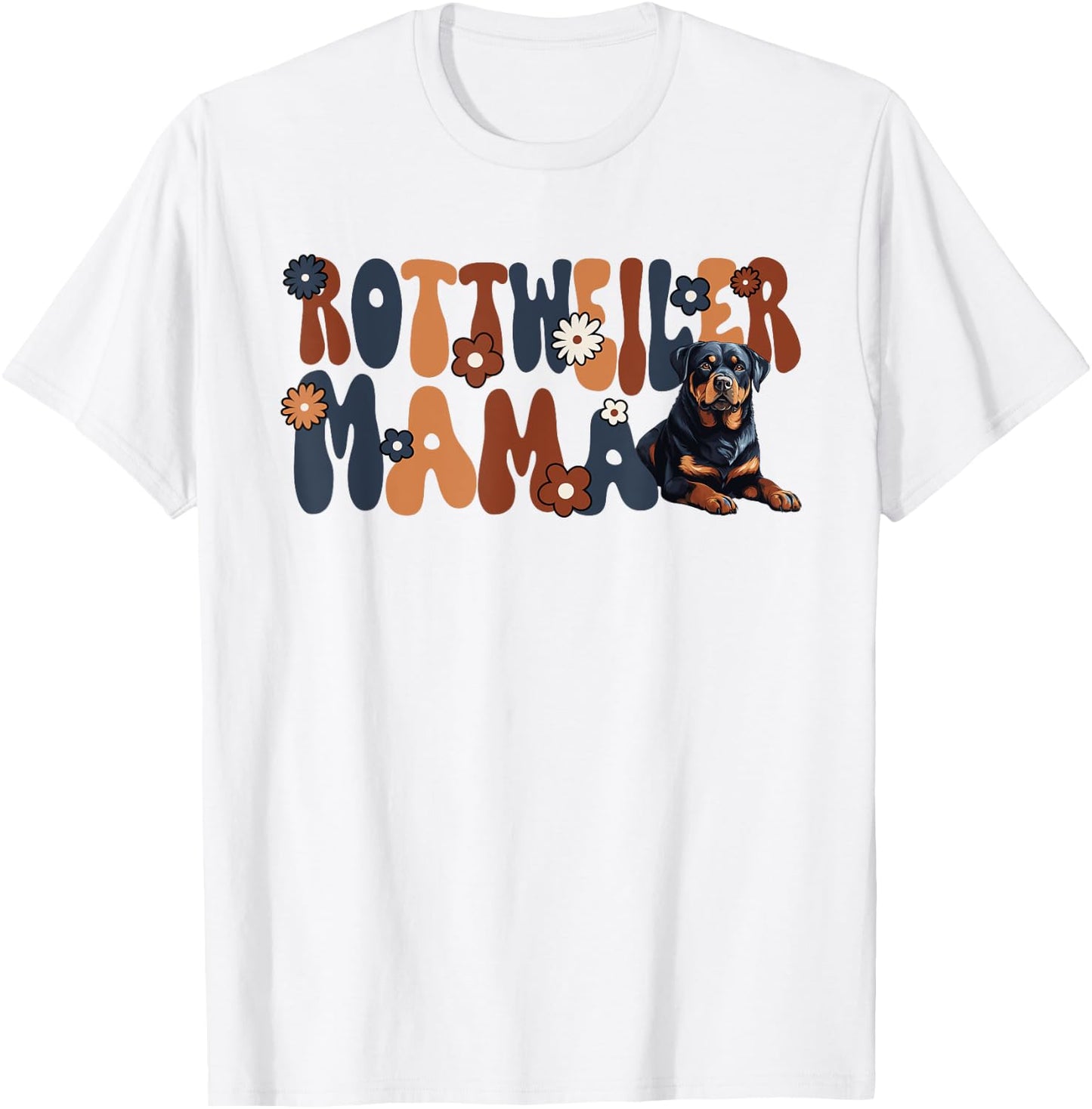Rottweiler Groovy World's Best Rottweiler Mama T-Shirt - T-Shirt | White