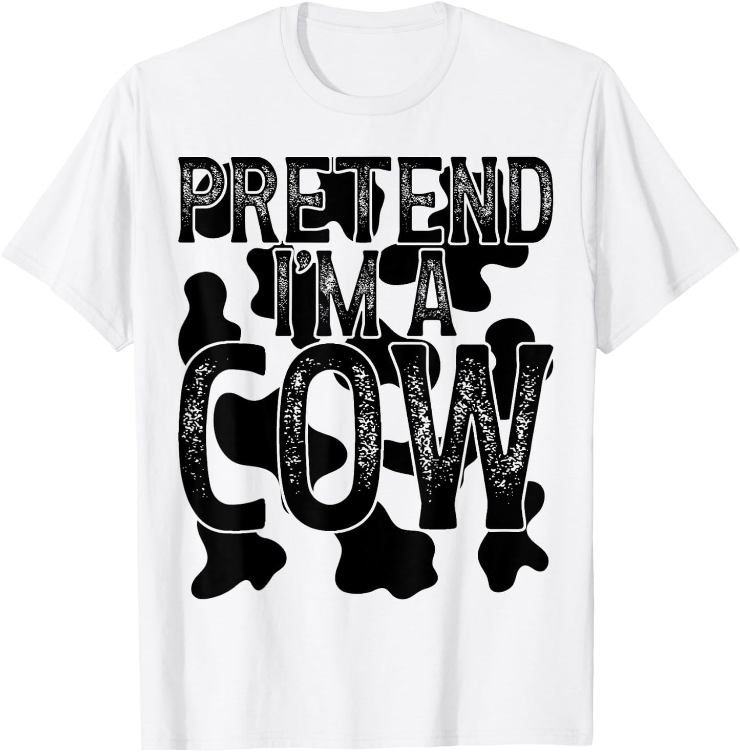 Vintage Pretend I'm a Cow Halloween Last Minute Costume T-Shirt - T-Shirt | White