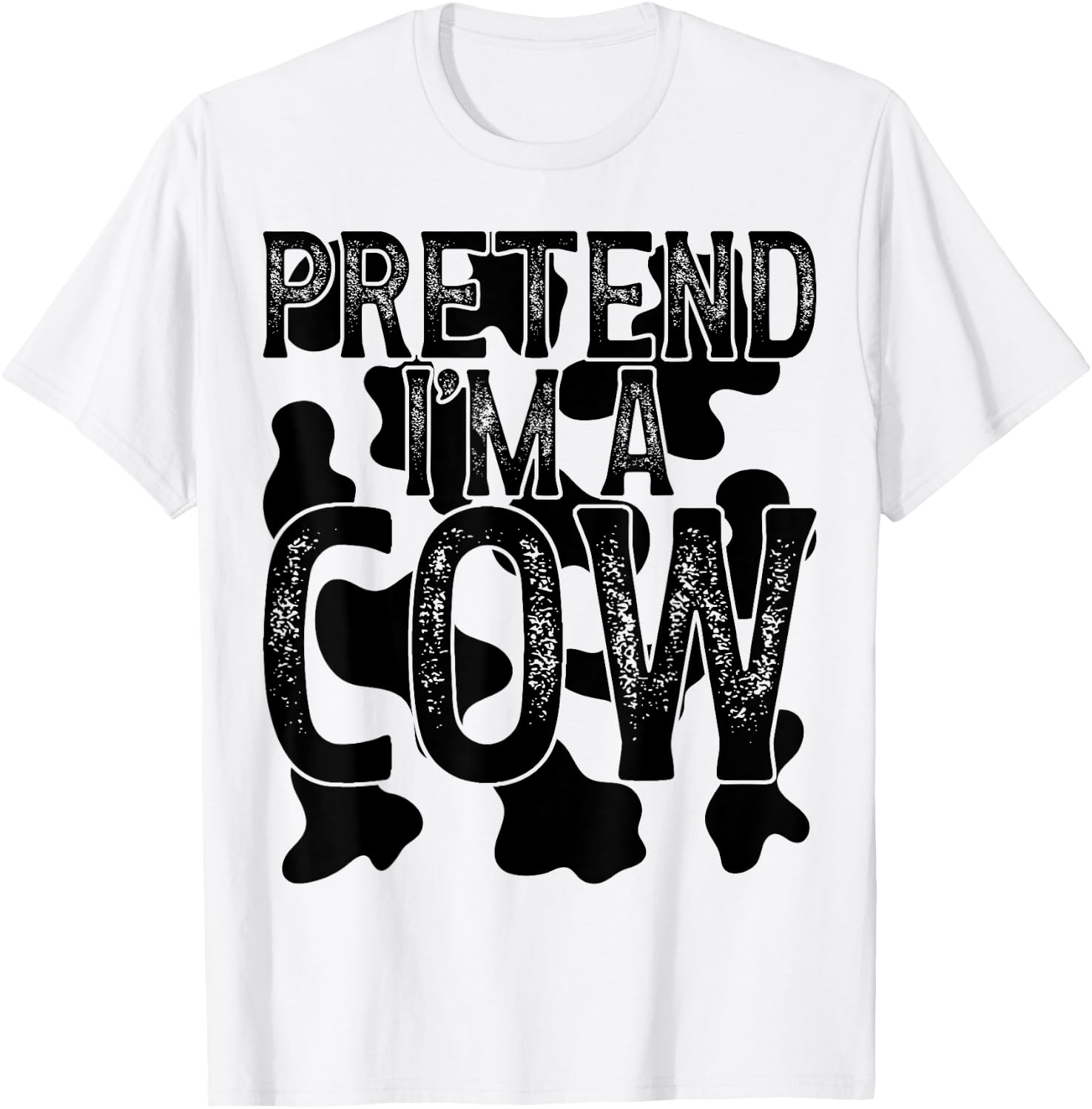 Vintage Pretend I'm a Cow Halloween Last Minute Costume T-Shirt - T-Shirt | White