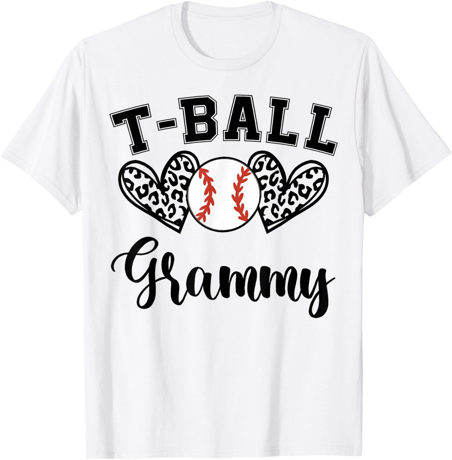 T-Ball Grammy Leopard Funny T-Ball Grammy Mother's Day T-Shirt - T-Shirt | White