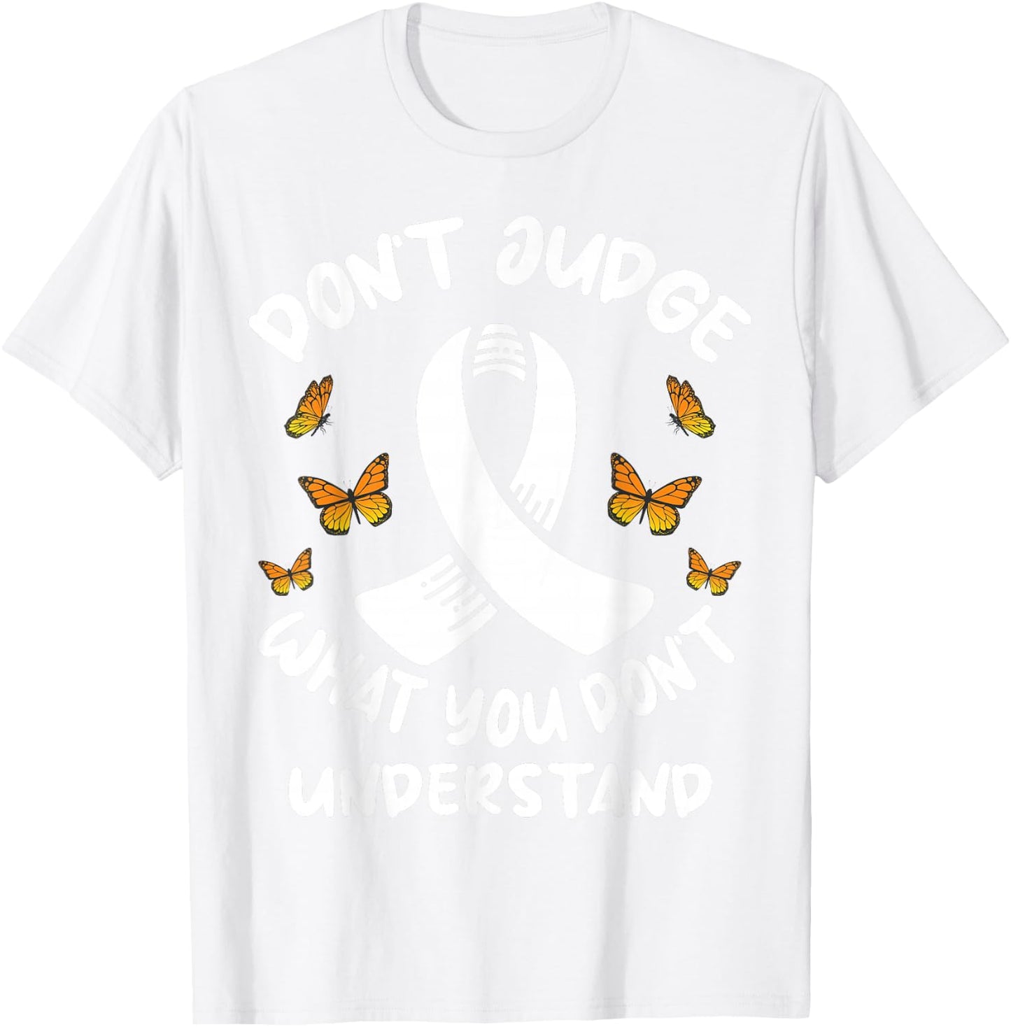 Multiple Sclerosis MS Butterfly T-Shirt - T-Shirt | White