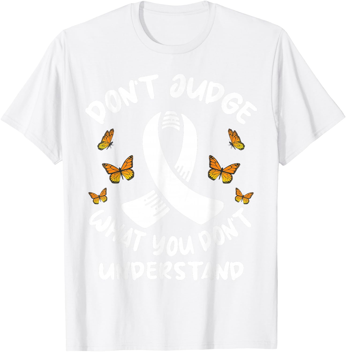 Multiple Sclerosis MS Butterfly T-Shirt - T-Shirt | White