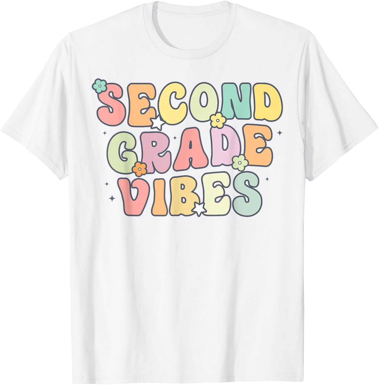 Second Grade Vibes Retro 2nd Grade Teacher 1st Day Of School T-Shirt - T-Shirt | White