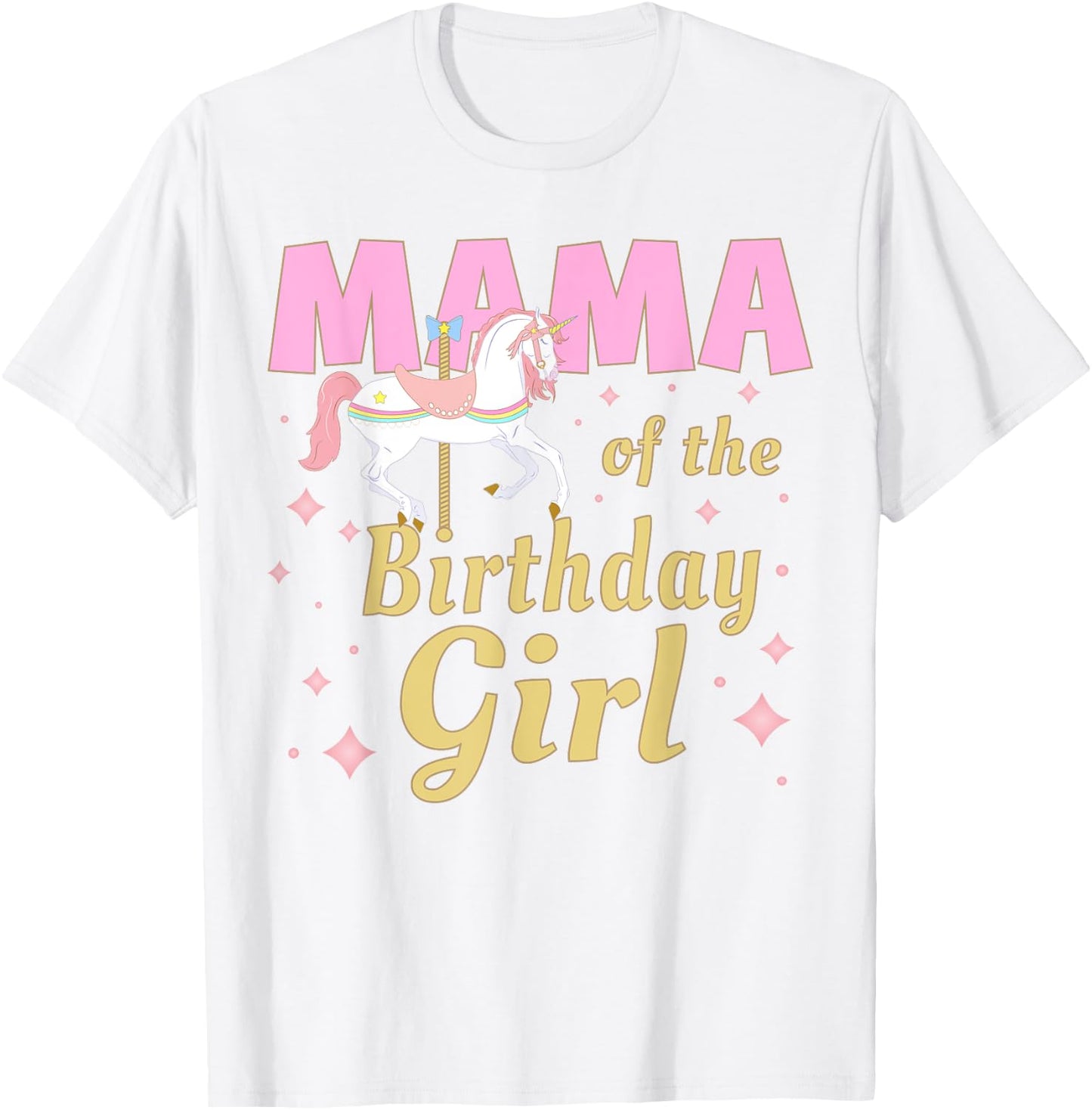 Mama Carousel Party 1st First Birthday Girl Family Matching T-Shirt - T-Shirt | White