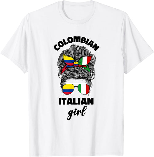 Half Italian And Colombian Colombia Italy Flag Girl Women