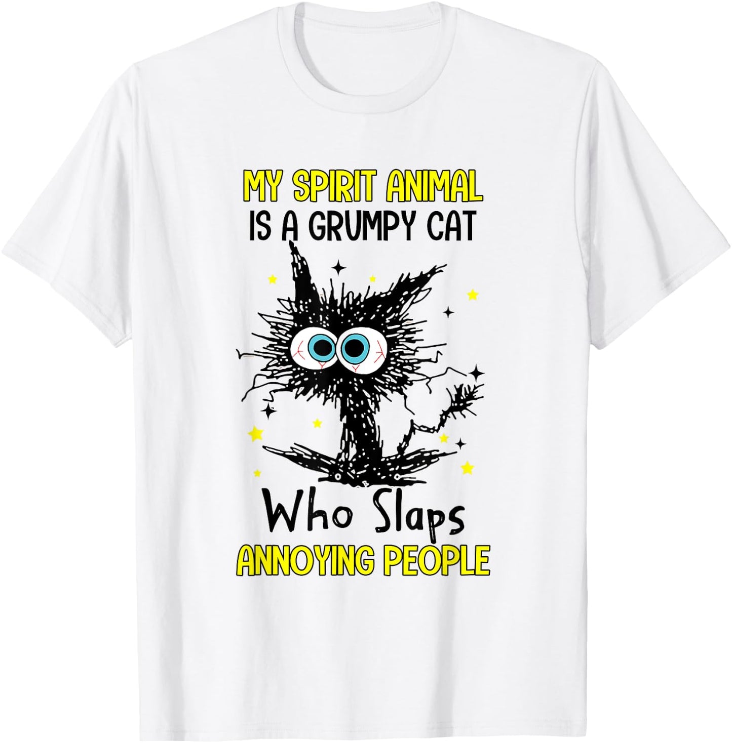 Vintage My Spirit Animal Is A Grumpy Funny Cat T-Shirt - T-Shirt | White