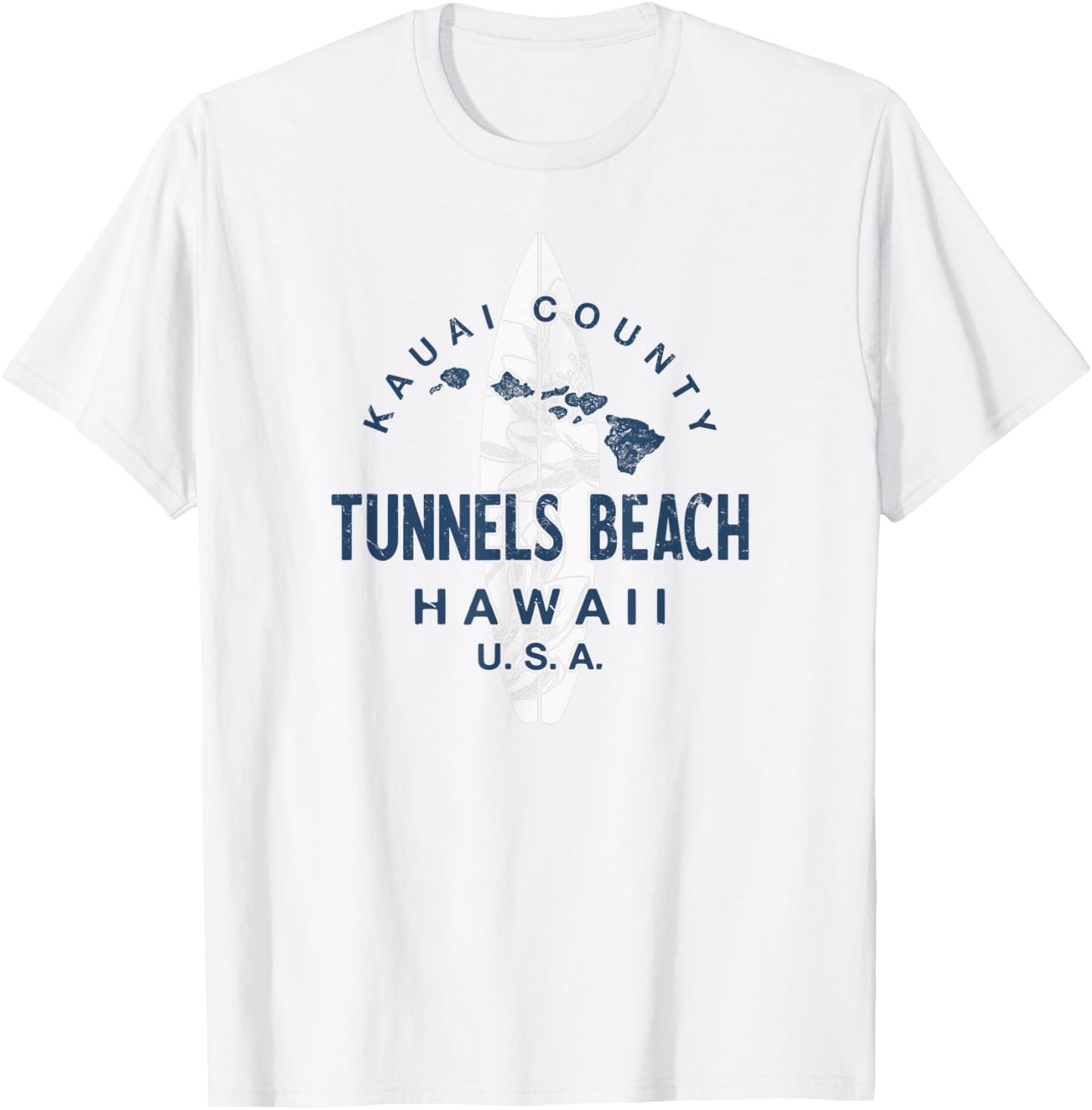 Tunnels Beach Kauai Hawaii Vintage Surfing Women Kids T-Shirt - T-Shirt | White