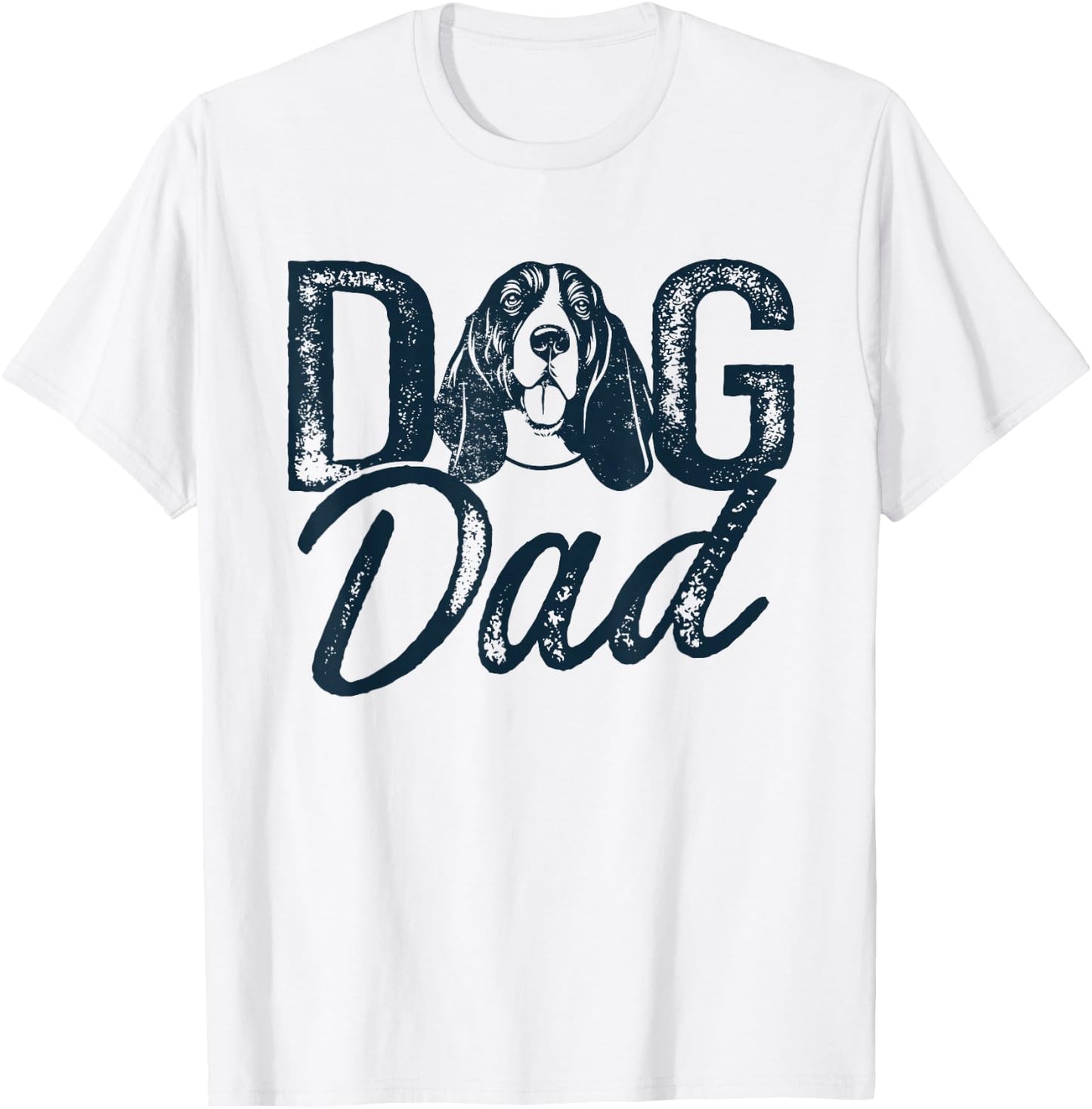 Basset Hound Dog Dad T-Shirt - T-Shirt | White