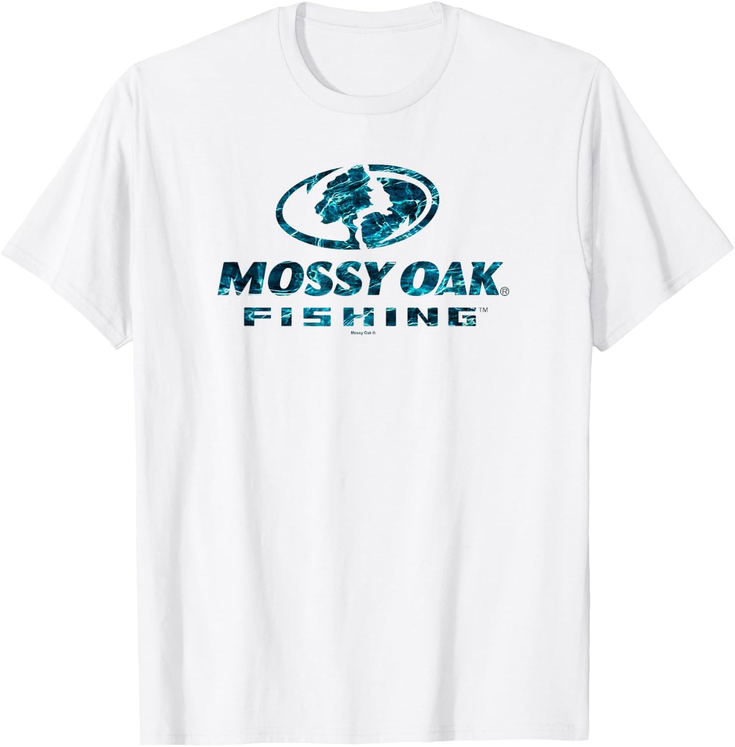 Mossy Oak Fishing Open Water Classic Blue Logo T-Shirt - T-Shirt | White
