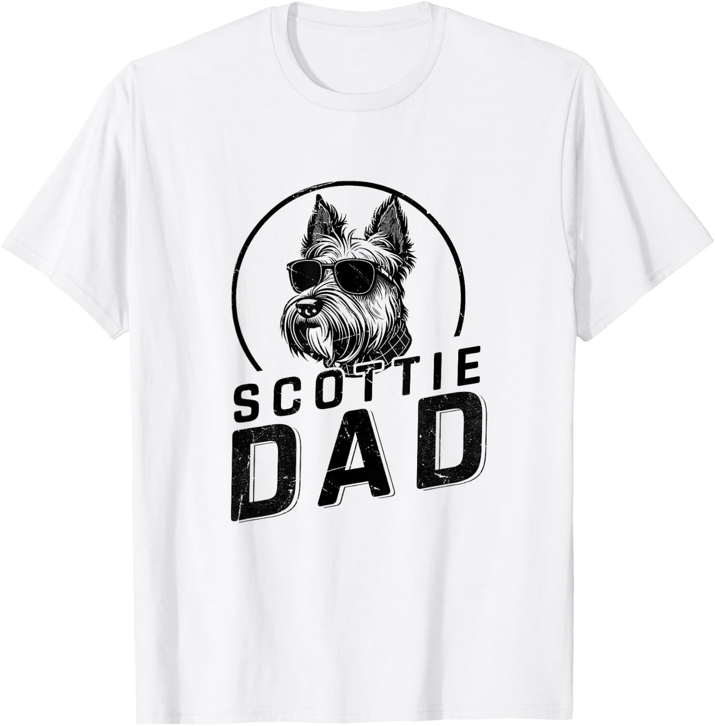 Scottie Dad Dog Owner Gifts Funny Dog Dad Christmas T-Shirt - T-Shirt | White
